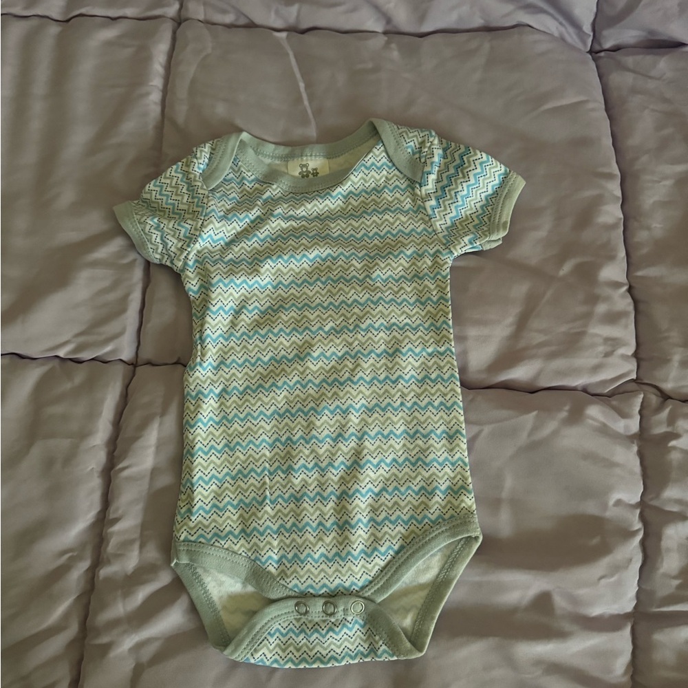 Green Chevron Kids One Piece